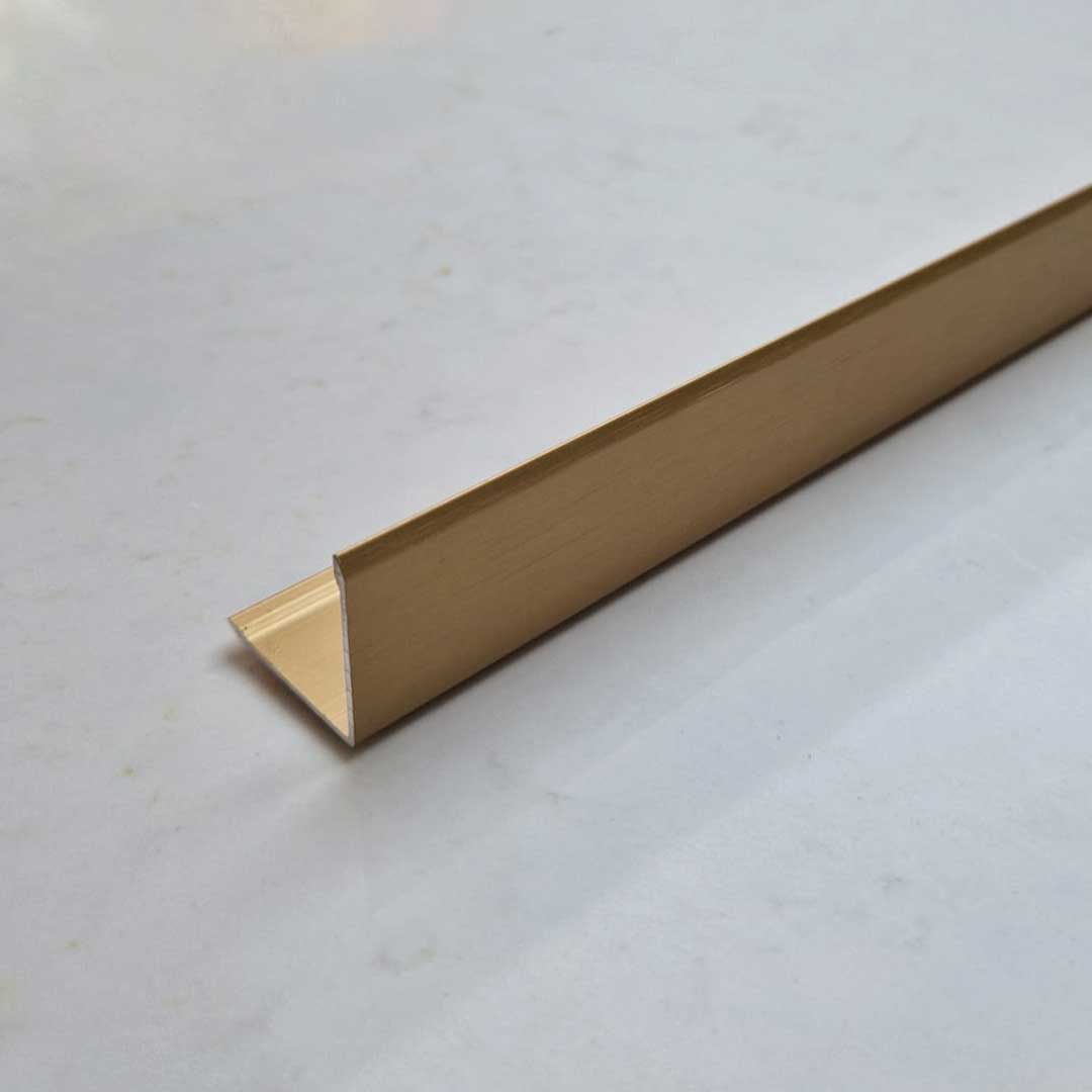 25mm x 25mm Brushed Gold Aluminium 90-degree External Angle