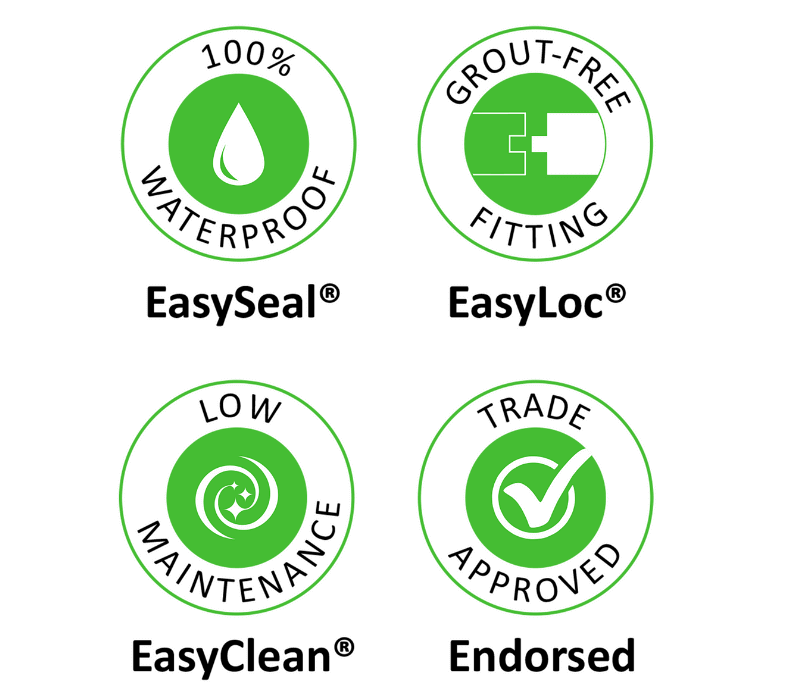 10mm White Marble Gloss Shower Panel 1M x 2.4M